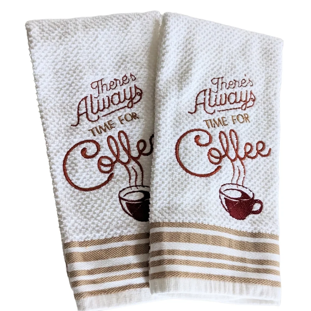 Set of 2 Coffee Theme Tea Towels